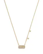 Bloomingdale's Fine Collection Diamond Pave Rectangular Disc Pendant Necklace in 14K Yellow Gold, 0.20 tcw