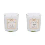 2x Gibson Gifts Jewelled Scented Candle Decor Cashmere/Silk Scent 50th Birthday