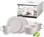 like. by Villeroy & Boch - Crafted Cotton, 6 pcs. Breakfast Set, Stoneware, Dishwasher-Safe, Microwave-Safe, Plate, Dinner Plate, Ceramic Crockery, Crockery Set, Tableware, Set
