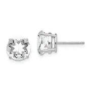 14k White Gold 8mm Cubic Zirconia Earrings
