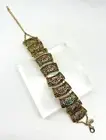 Rara Avis by Iris Apfel Goldtone Scrollwork Linked Crystal Bracelet - NIB