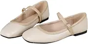 TN TANGNEST Ballet Flats for Women Soft Leather Flats Comfortable Square Toe Mary Jane Flats