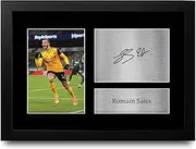 HWC Trading FR A4 Romain Saiss Wolves Gifts Printed Signed Autograph Picture for Football Fans and Supporters - A4 Framed