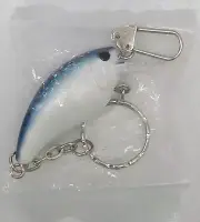 RARE New Sealed CRANKBAIT Blue/ White Fishing Lure Key Ring Keychain