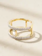 [Mateo] Mateo - Le Double Barre 14-karat Gold Diamond Ring - 6 6 Gold