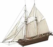 Wooden Sailboat Ship Kit Home DIY Model, Classical Wooden Sailing Boats Scale Model Decorat, Wooden Ship Model Boat Kits for Kids and Adults 2025Brass,L
