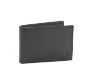 Genuine Men's Soft Veg Tanned Leather Small RFID Slim Wallet - Black