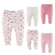 NEW The Peanutshell Baby Girl Pants, 5-Pack, Rainbow Safari 18 Month 30.5"-32.5"