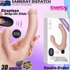 Remote Control Strapless Strap on Dildo Vibrator Realistic Dong Lesbian Sex Toy