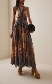 [Andrea Gomez] Becka Metallic-Raffia Platform Sandals