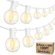 Mlambert 100Ft(2x50Ft) Outdoor String Lights, G40 Globe Patio Lights with 50+...
