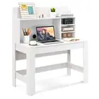 120cm Computer Desk with Bookshelf Writing Desk Study & Executive Table White