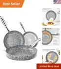 Frying Pans Set with 100% APEO & PFOA-Free Stone Non Stick Coating, Granite S...