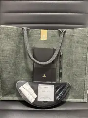 Emirates First Class Grey Canvas Tote, BYREDO Travel Amenity Set, Pen, Notebook!