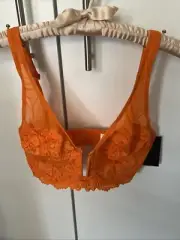 Frederick's of Hollywood Orange Lace Jessica Full Figure Bra Orange 32F