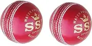 Leather Cricket Ball, 4 Piece Red Cricket Ball, Standard Size, Pack of 2 (Genuine 50 Overs, Test and One Day Matches)