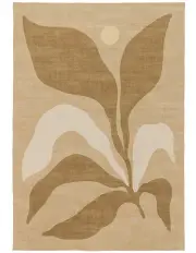 [Miss Amara] Cece Botanical Washable Rug in Brown