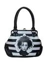 Rock Rebel Edward Scissorhands Black & White Stripe Kisslock Bowler