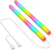 2Pcs ARGB Water Cooling Tube, 360° Panoramic DIY Soft Light Water Cooled Pipe with 35 ARGB Lamp Beads, 5V 3Pin Programmable Sync Water Cooling Tubing for Computer Case