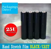Stretch Film BLACK Hand Use 500mm 3.3kg 25UM Pallet Shrink Wrap 8 Rolls