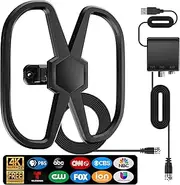 TV Antenna for 2 TVS,2900+Miles Range Digital Antenna Smart TV Indoor Outdoor,Strongest HDTV Antenna Get Local Channel-Signal Amplifier Antennae Support 4K 1080p All Type TVS-36ft Long Cable