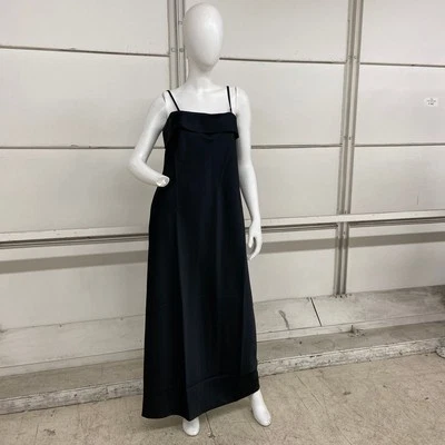 BANANA REPUBLIC Double-Satin Maxi Dress Women's Size 14 Preppy Navy