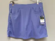 NWT Pebble Beach Womens Lilac Skort w Pockets Dry Luxe Performance Large