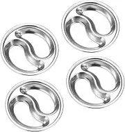 GREENADSCAPE 4Pcs Stainless Steel Flavor Dishes Divided Seasoning Plates for Appetizer Snacks Compact and Easy to Clean for Home and Picnic Use
