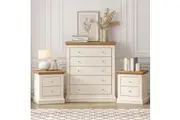 HANNAH 5 Drawer Chest of Drawers Dresser with 2 Bedside Tables Storage Cabinet for Bedroom Living