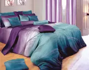 VITARA Matching Sheet Set in Purple Queen/King Size Bed Flat&Fitted&Pillowcases