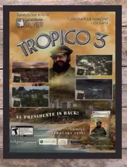 Tropico 3 Framed PC Xbox 360 Video Game Art 2009 Vintage Print Ad Poster