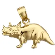 14K Gold Triceratops Charm