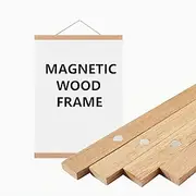 1pc Magnetic Wood Hanger Frame DIY, Teak Walnut Pine For Poster Photos Scrolls Picture Frames Canvas Prints Paintings, Artwork Magnet Frames Wall Art Home Deco