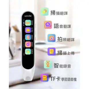 【WONDER 旺德】全能拍照翻譯筆 WM-T20W(拍照翻譯/語音翻譯/掃描翻譯/跟讀評分)