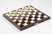 10" Traditional Hand Crafted Wooden Draughts Checkers Set