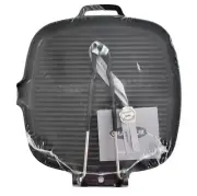 NEW CHASSEUR FRANCE French CAST IRON Square GRILL Pan with FOLDING HANDLE