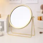 TOOLKISS Gold Rotating Tabletop Makeup Mirror – 360º Swivel Vanity Mirror for Bedroom & Desk, Modern Round Mirror with Stable Base for Effortless Beauty
