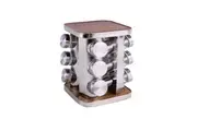 Clevinger Stainless Steel 12pc Rotary Spice Rack Storage Organiser With Jars