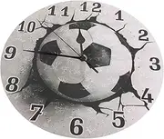 Mikinona Modern Football Wall Clock Silent Non Ticking Decorative Timepiece for Living Room Bedroom Office Stylish Battery Operated Home Decor with Accurate Display