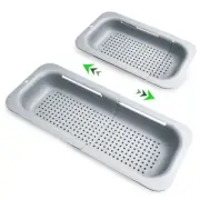 Extendable Colander Strainer Over the Sink, Retractable Kitchen Medium Gray