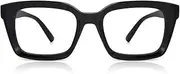 JiSoo Oversized Reading Glasses for Women, Stylish Retro Designer Readers Large Frames with Spring Hinge
