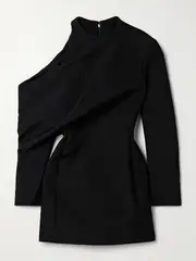 [KHAITE] KHAITE - Tristan One-shoulder Draped Cady Top - Black - US12 US 12 Black