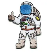Astronaut Spaceman Patch Crewel Embroidery Needle Ironing Press Cloth Bag Decor