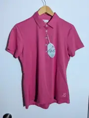 NWT WOMEN'S GREG NORMAN POLO, SIZE: M, COLOR: PINK (J543)