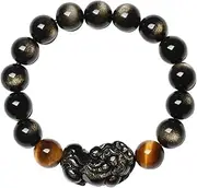 [WBPTP] Handstring,Bracelet beadsNatural Golden Obsidian Bracelet Pixiu Stone Chakra Crystal Quartz Bracelet