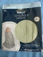 HALO 3-Way Baby Swaddle Sleep-sack Safe Green Cotton Newborn NEW 0-3 Months Read