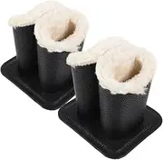JECOMPRIS 2 Pcs Glasses Holder for Desk Plush Lined Eyeglass Stand Stylish Display for Nightstand PU Material for Home and Store Use