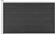 175x105 cm Grey WPC Garden Fence Panel Set - Durable & Easy-Install Privacy Border with Aluminium Post and Steel Base, Perfect for Outdoor Yard and Pet Barrier Use