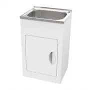555*455mm (35L) White Metal Laundry Tub Cabinet With 304 Stainless Steel Sink