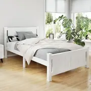Artiss Bed Frame King Single Size Wooden White RIO